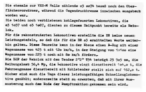 Kurzbeschreibeung Baureihe 03.10 der Deustchen Reichsbahn - Teil2
