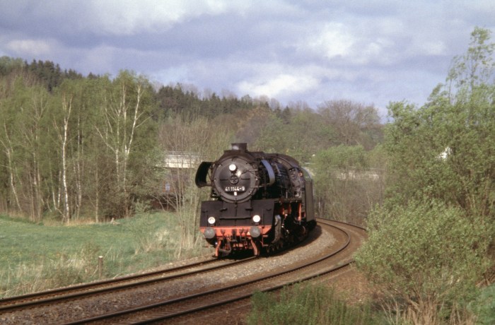 41 1144 Sonderzug Tschechien->Leipzig hinter Adorf, 05.05.2005