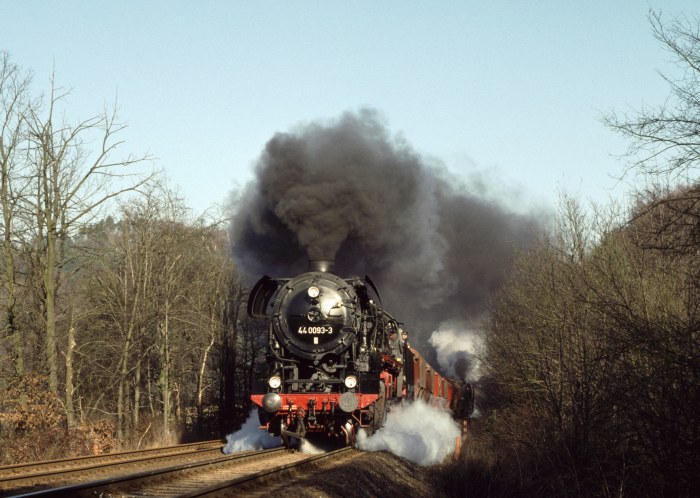 44 1093 mit Üg 67422 ->Vacha vorm Förthaer Tunnel, 07.02.1997