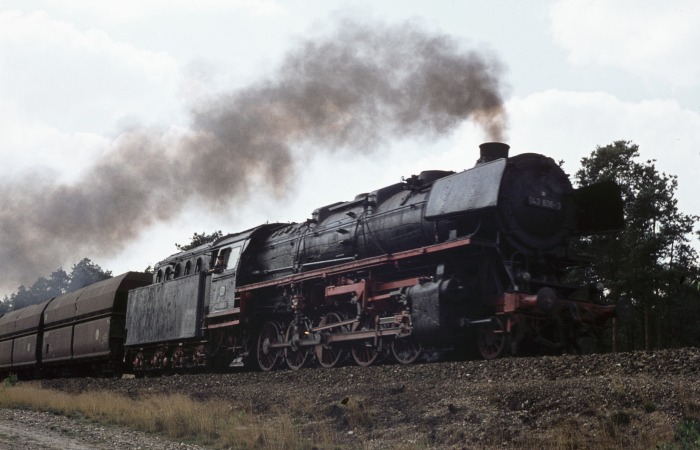 043 606 Erzwagenzug ->Emden, bei Lathen, am 14.08.1976