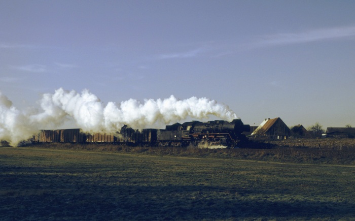 50 3696 mit Gz ->Hagenow/L bei Warlitz, 01.12.1983