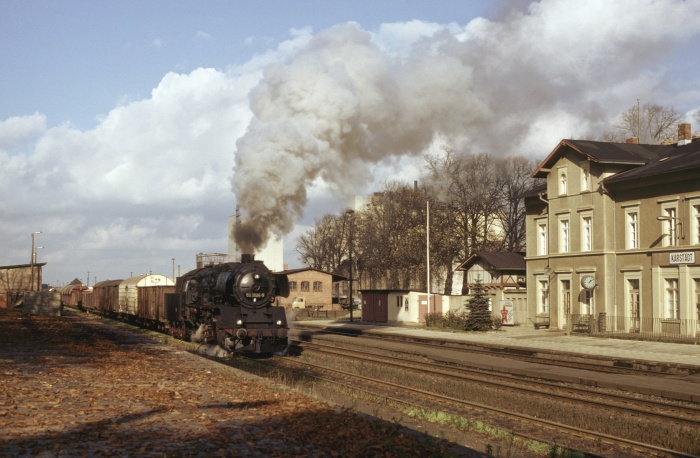 50 3624 vorm Ng 61851 rangiert in Karstädt, 27.10.1984