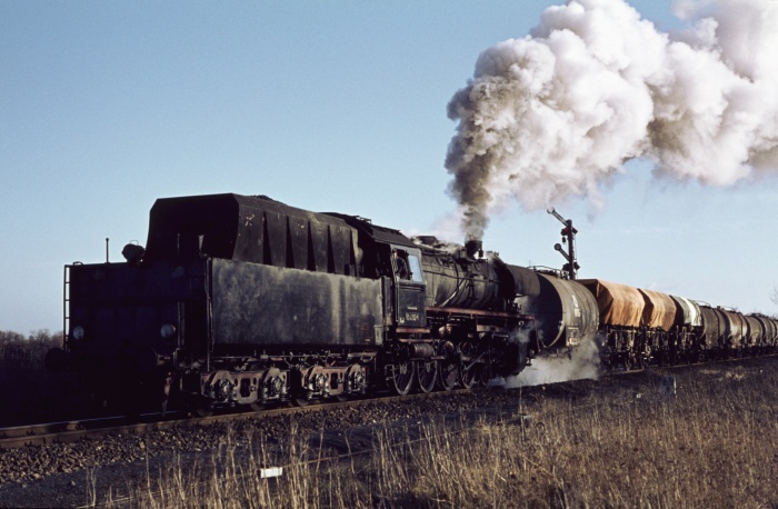 50 4062 Tv mit Güterzug Einfahrt Büchen, 17.01.1976