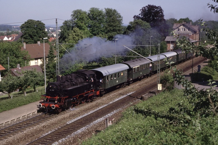 64 289 Smit Sonderzug Durchfahrt Gingen, am 16.06.1996