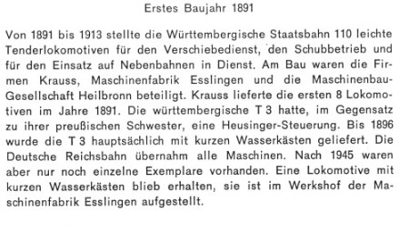 Beschreibung der württembergischen T3 - Teil 1