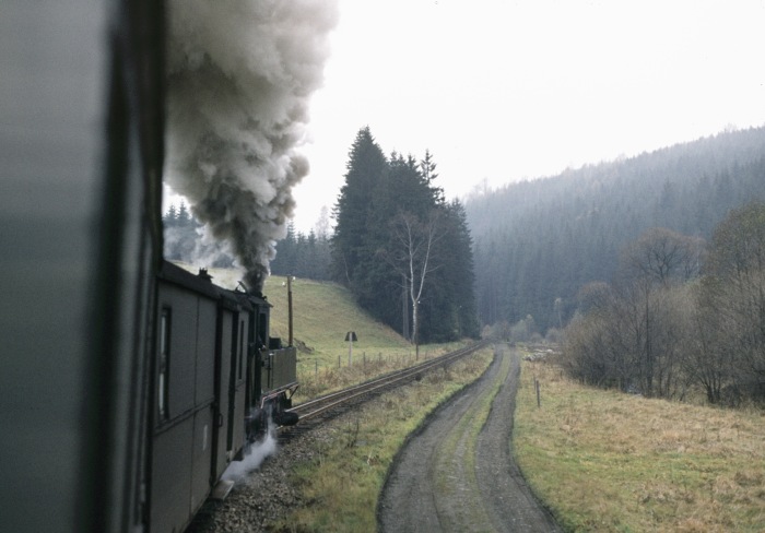 Blick aus P 14287 oberhalb von Schmalzgrube, am 28.10.1977