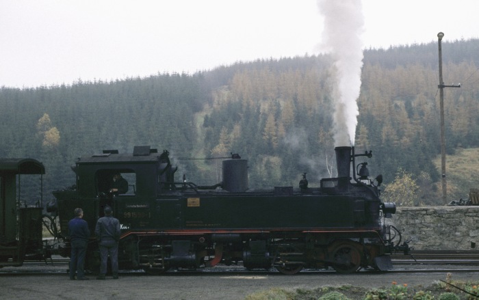 99 1590 vor P 14287 in Jöhstadt eingetroffen, am 28.10.1977