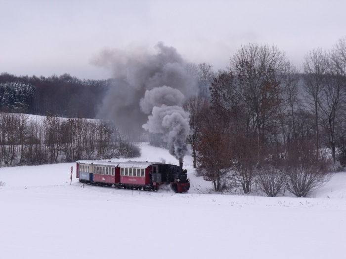 99 7203 mit dem Nikolauszug Nr.6 Anfahrt nach Nikolaus-Spezialhalt, um 11:52h am 05.12.2010