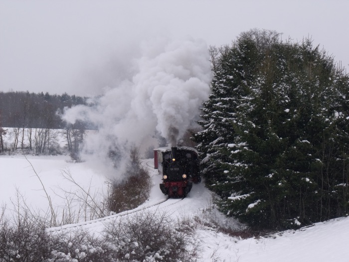 99 7203 mit dem Nikolauszug Nr.8 im Oberen Duital, um 14:48h am 05.12.2010