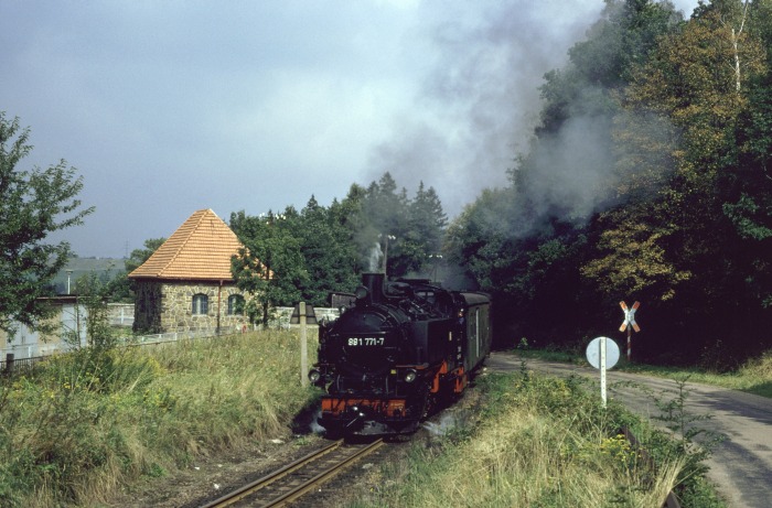 99 1771 mit P 14265 nahe Talsperre Malter, am 05.09.1989