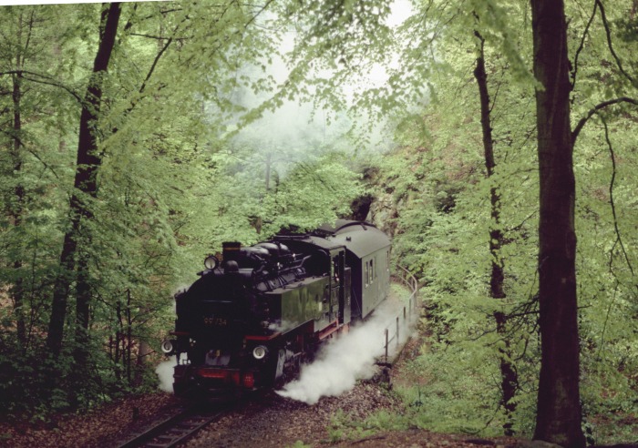 99 734 mit RB im Rabenauer Grund, am 02.05.1998