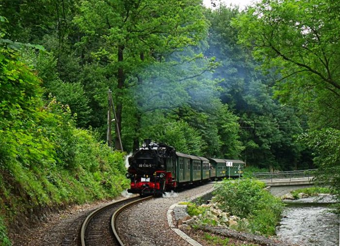 99 1734 mit P 5006 an der Einfahrt vom Haltepunkt Spechtritz, direkt an der rauschenden Weißeritz, um 14:35h am 25.07.2011 99 1734 mit P 5006 an der Einfahrt vom Haltepunkt Spechtritz, direkt an der rauschenden Weißeritz, um 14:35h am 25.07.2011