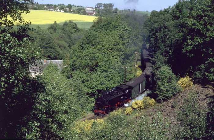 99 747 am Talrand hinter Seifersdorf am 18.05.2002