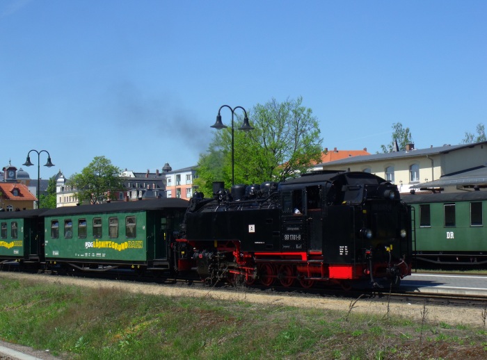 99 1761 Tv mit P 3007 trifft in radebeul Ost ein, um 14:02h am 11.05.2017