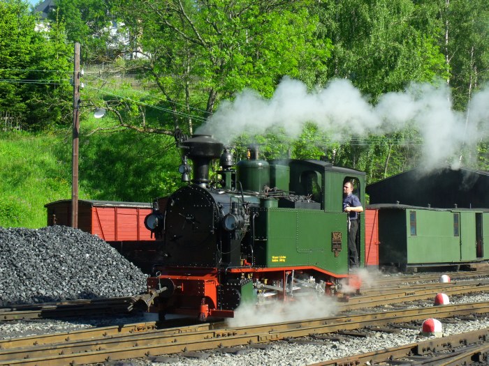 No.54 Vorziehen und Umsetzen im Gelände des Bahnhofs Jöhstadt, um 8:46h am 07.06.2014