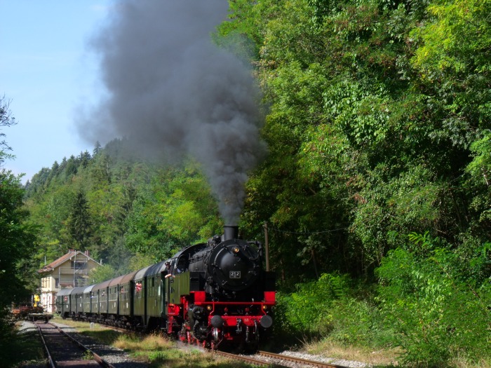 BB 262 mit Zug von Weizen nach Blumberg, Ausfahrt Grimmelshofen, um 11:59h am 15.09.2018