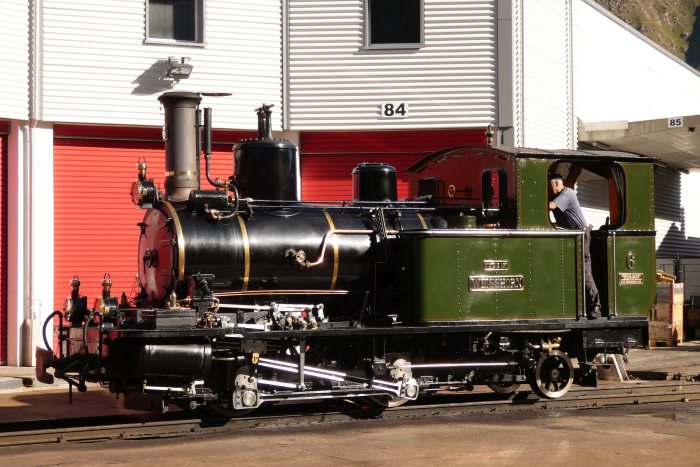 HG2/3 ex VZ Nr.6 WEISSHORN der DFB im Bw (Remise) Realp, am 13.08.2022 fotografiert