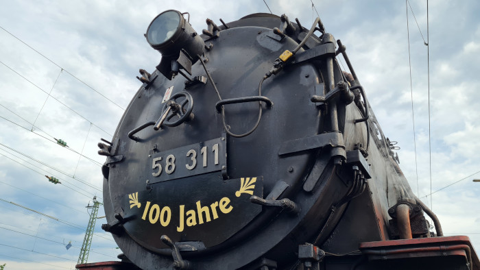 Jubiläums-Anschrift an der Rauchkammer der 58 311