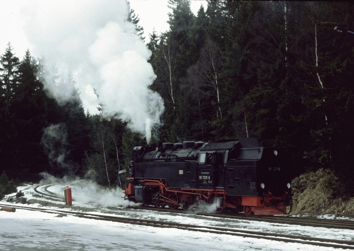 99 7231 Umsetzen aus P 14435 in Schierke, am 06.02.1992