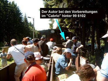 Der Webmaster hinter 99 6102 im Zug zum Brocken... 