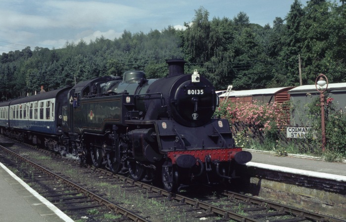 80135 einfahrend in Levisham, 13.08.2000