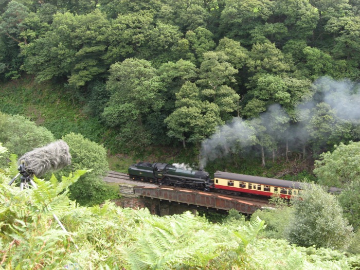 75029 Tv mit Zug Whitby→Pickering, bei Water Ark, um 14:41h am 15.08.2008