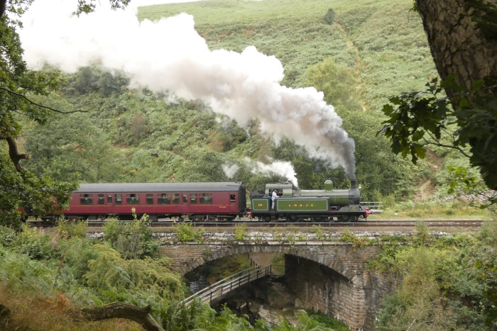 Lok L.H. & J.C. No.29 mit Zug von Grosmont nach Pickering, bei Thomason Foss / Water Ark, um 16:40h am 01.09.2024