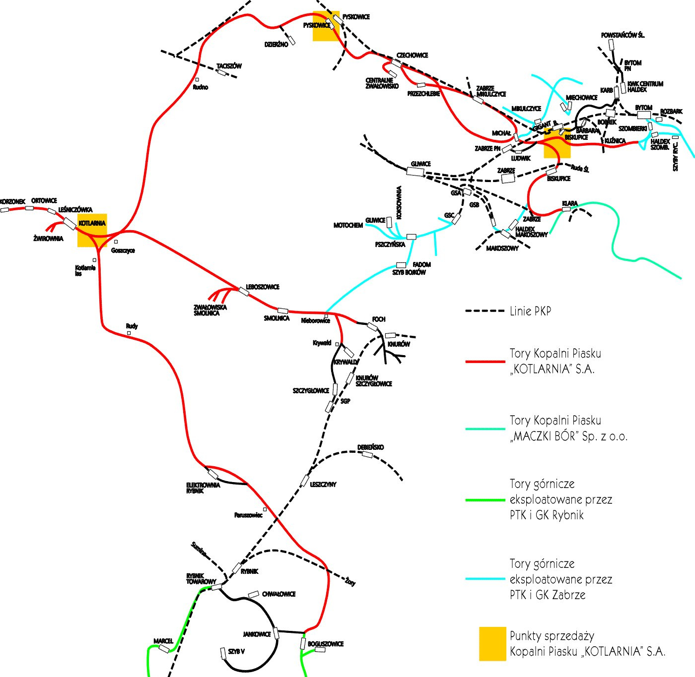 Bahnstrecken-Netz der PMPPW