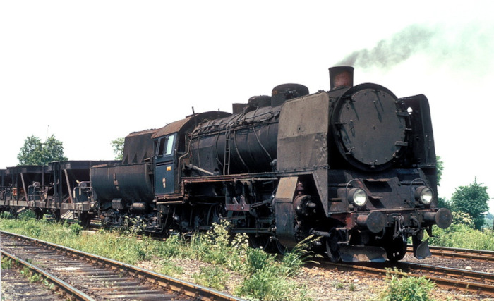 Ty45-118 mit Sandwagenzug bei Pyskowice, Juni 1981