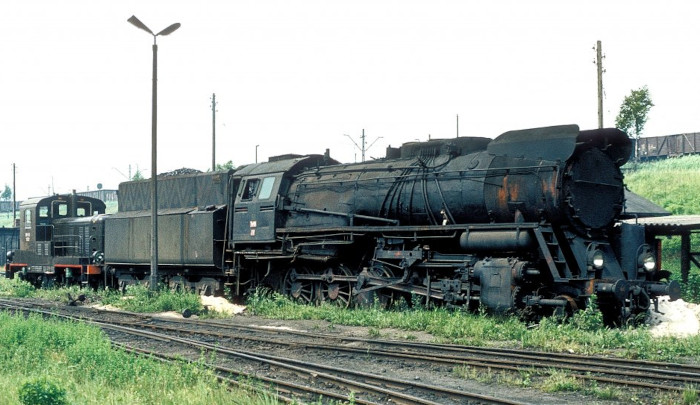 Ty45-71 im Betriebshof Pyskowice, Juni 1981